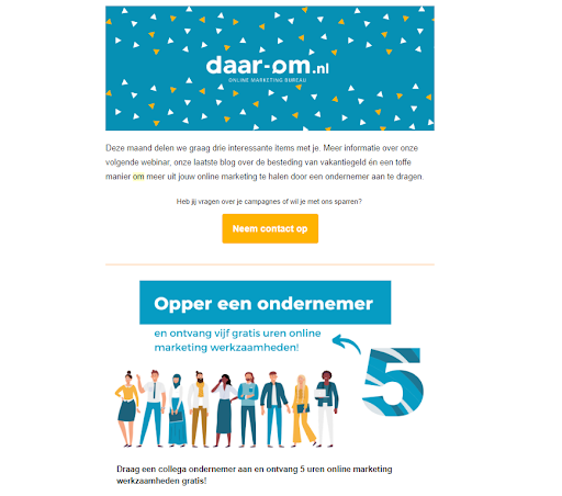 voorbeeld nieuwsbrief daar-om.nl